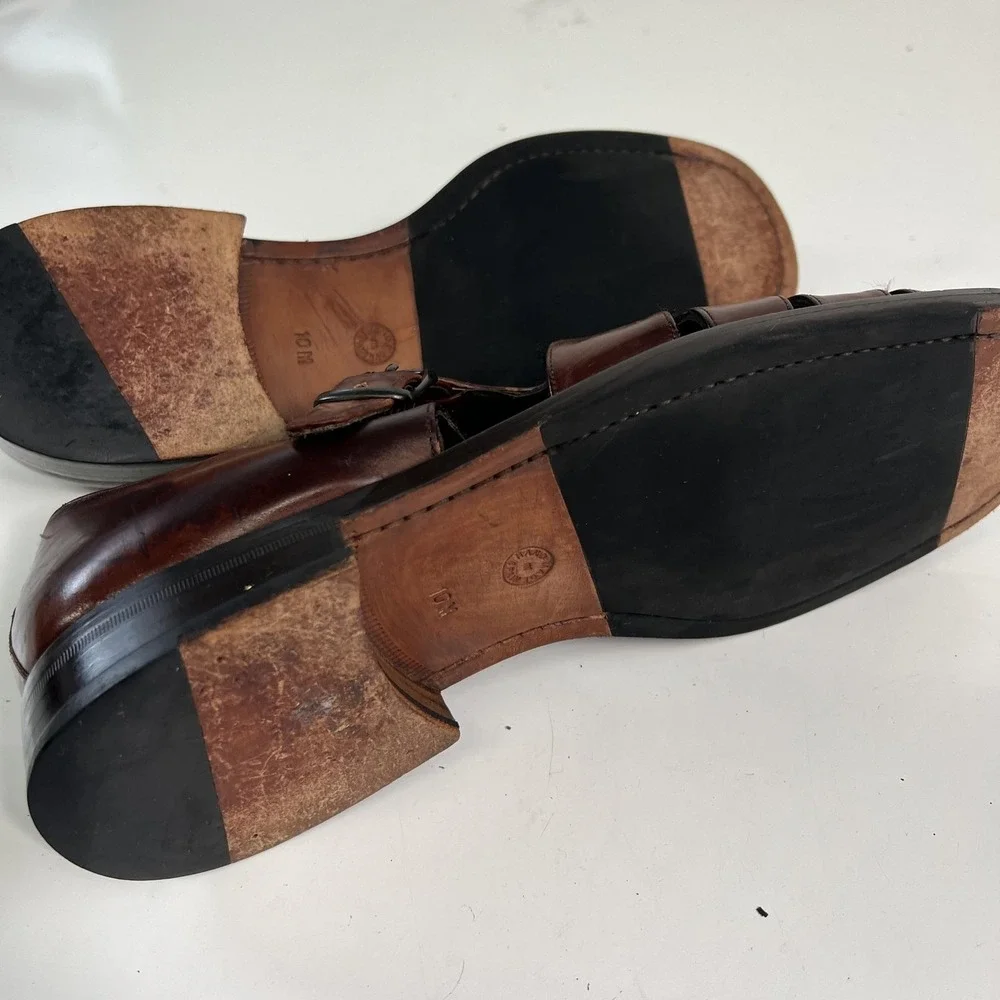 Mezlan Shoes Mens Size 10 M Brown Leather Diablo Fisherman Sandals Buckle